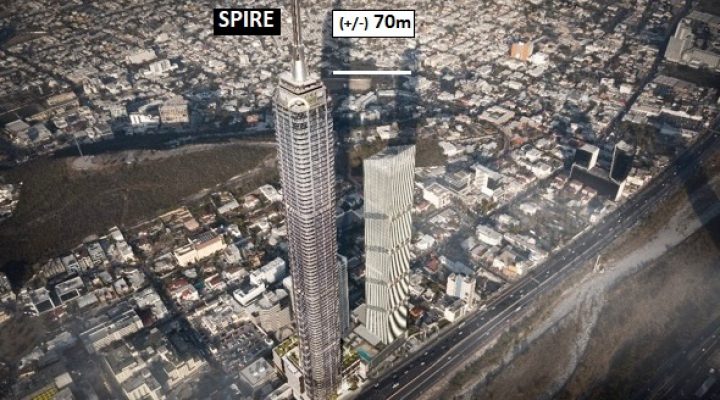 El spire de RISE Tower: ¡Megaestructura histórica y prodigio de las telecomunicaciones!