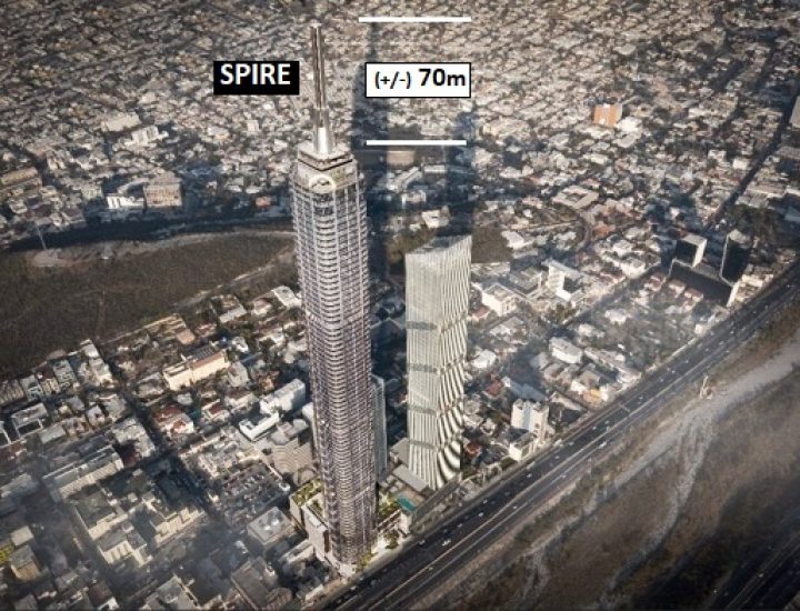 El spire de RISE Tower: ¡Megaestructura histórica y prodigio de las telecomunicaciones!